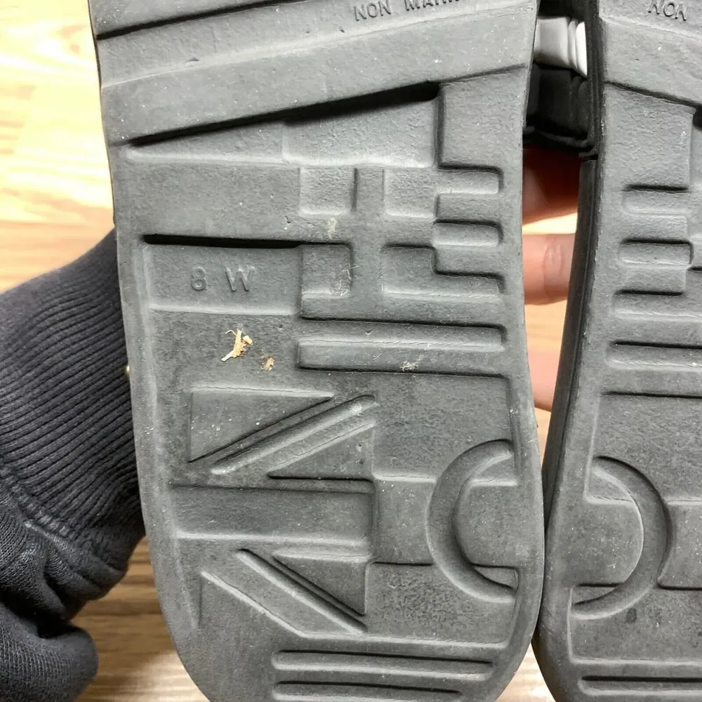 Adidas Youth Adissage Slides Boys Size 8 EU 42 Black White Massage Hook and Loop